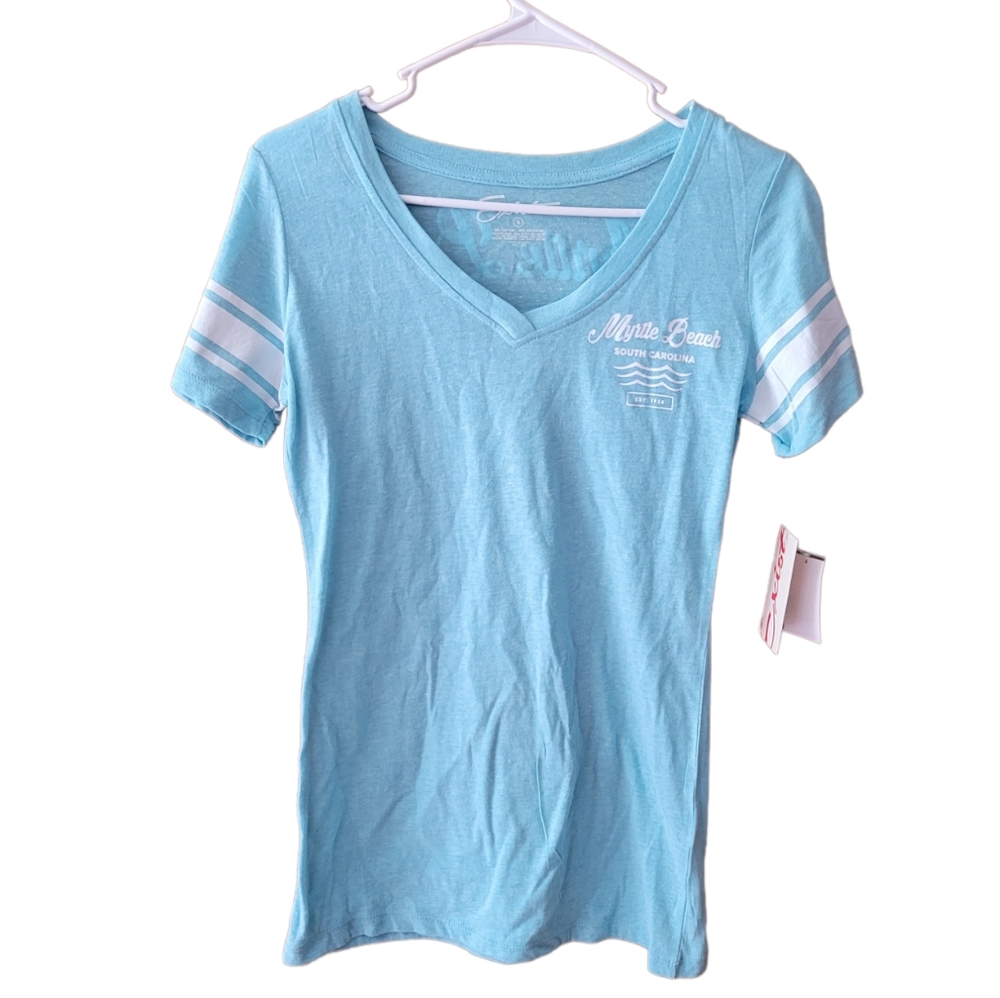 South Carolina myrtle Beach small baby blue shirt travel soft comfortable